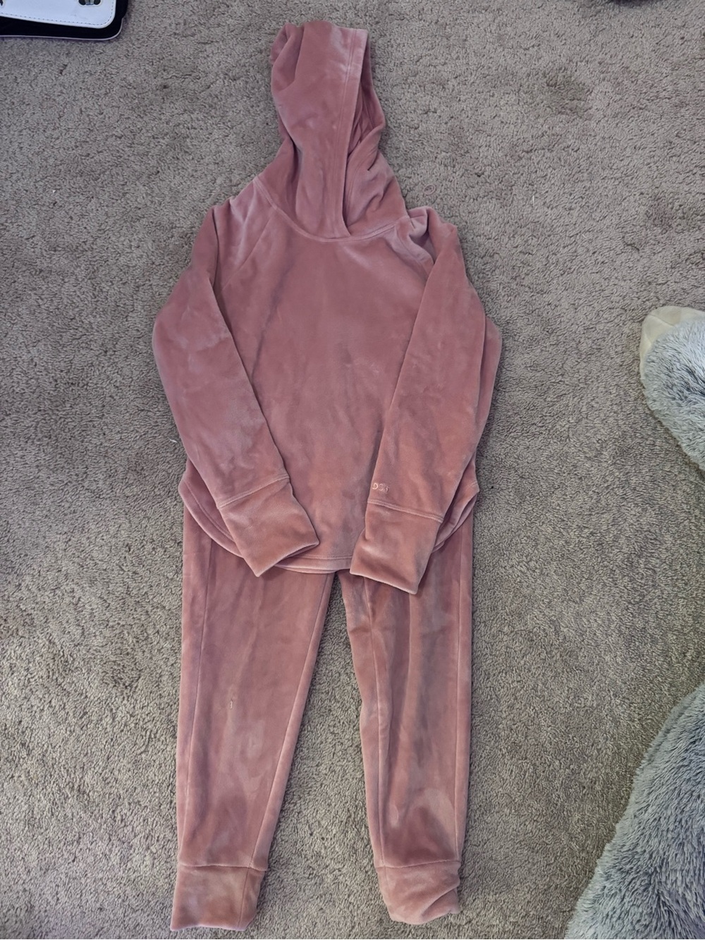 DSG Girls Velour Sweatpants Rose Pink Set - size S 8-9